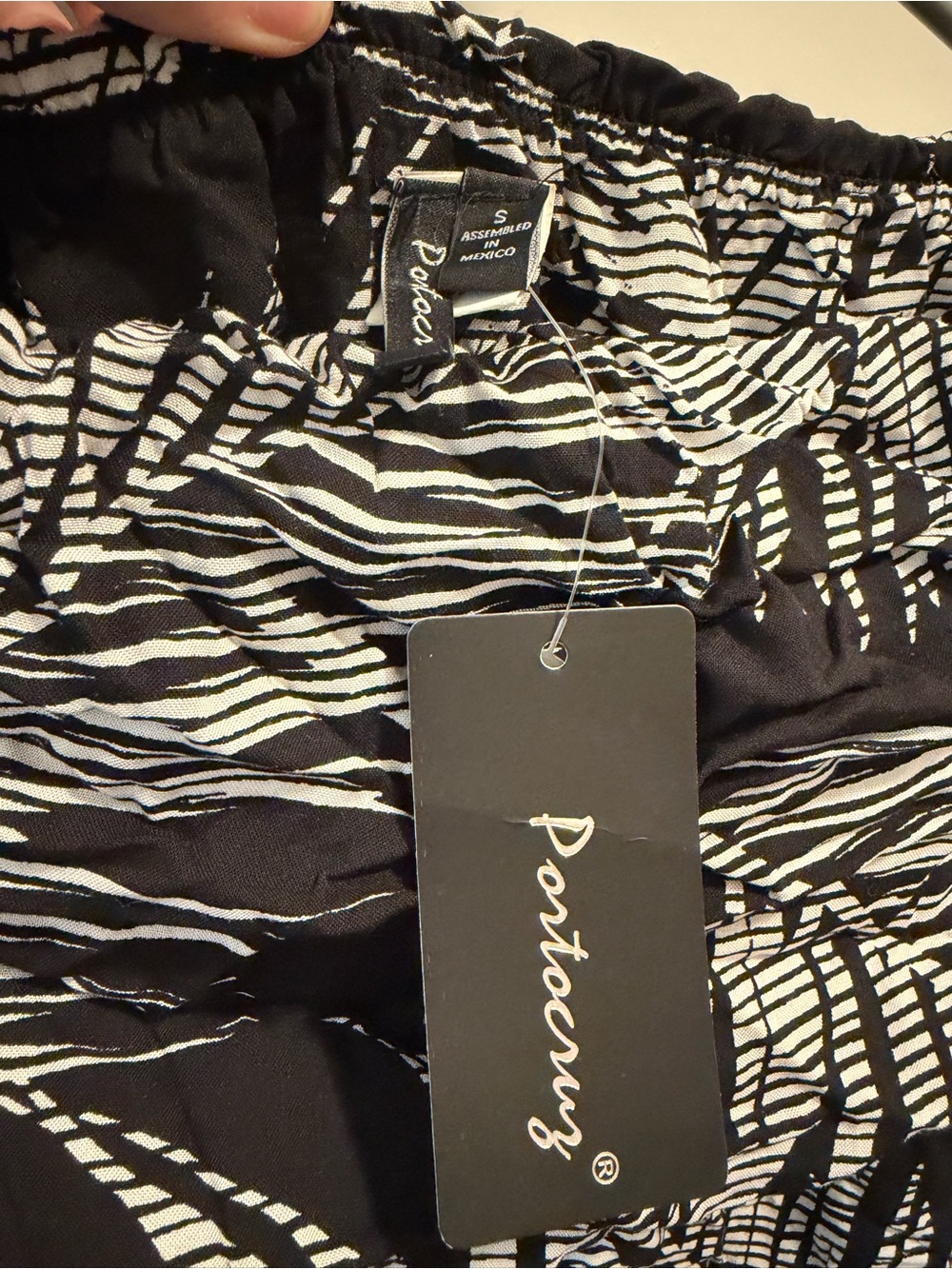 Black and White Patterned Women's Romper Size Small